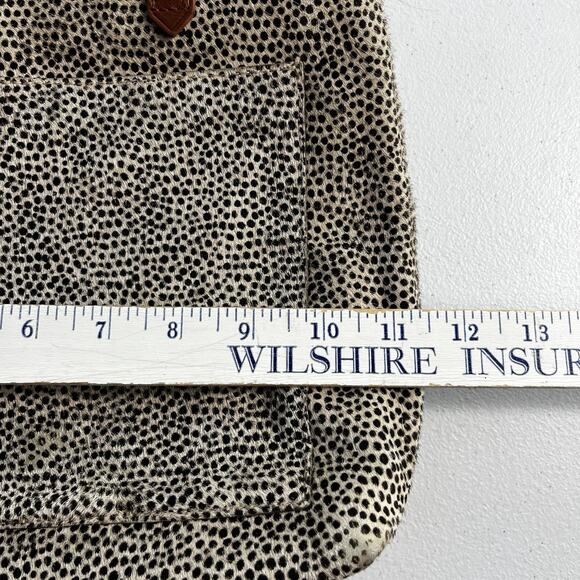 Madewell Crossbody Bag The Zip-Top Double Handles Leather Spotted Dyed Calf Hair - Picture 8 of 11